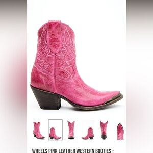 Pink Western Leather Boots. Worn 5 times. Super cute just grew out of them